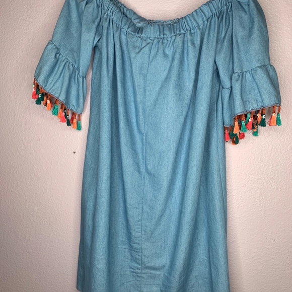 Off the shoulder denim dress - Picture 3 of 3